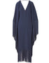 Navy Blue V-Neck Style Fringed Kaftans Back View