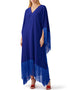 Royal Blue V-Neck Style Fringed Kaftans Closure View