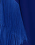 Royal Blue V-Neck Style Fringed Kaftans womens kaftan