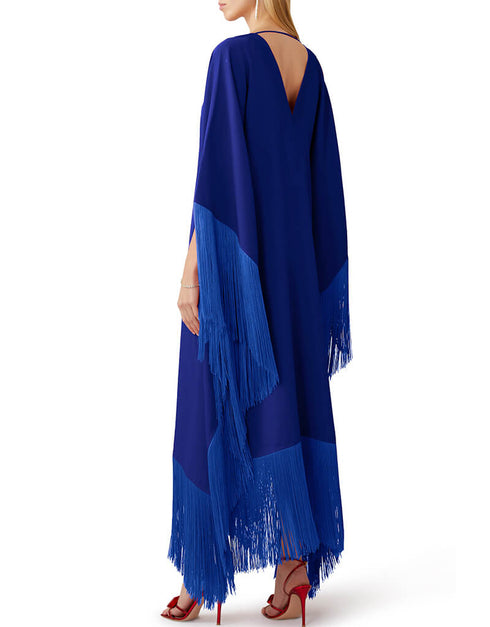 Royal Blue V-Neck Style Fringed Kaftans buy womens kaftan