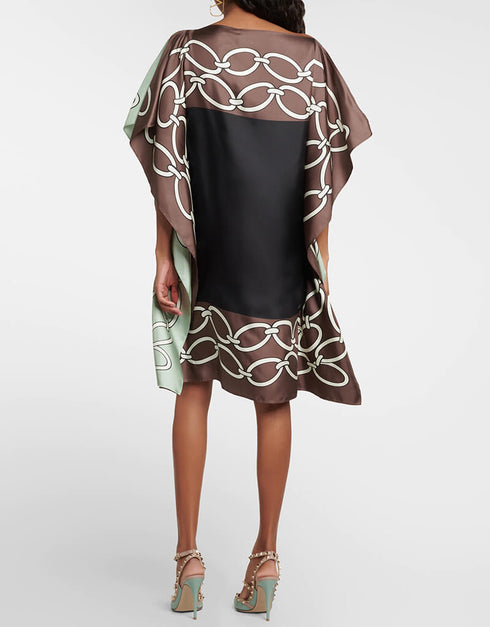 Grey Nickel Latest Printed Maxi Dress Closure View