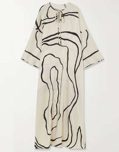 Black Latest Printed Maxi Dress womens kaftan