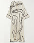 Black Latest Printed Maxi Dress womens kaftan