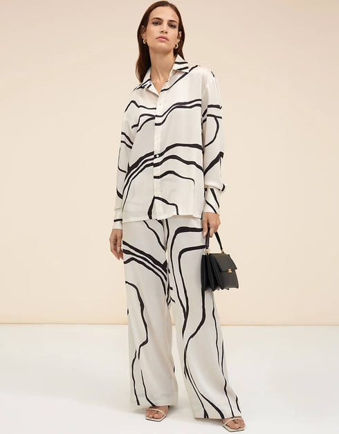 Black Latest Printed Oversize Shirt & Pant