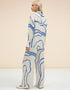 Blue Latest Printed Oversize Shirt & Pant Back View