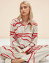 Red Latest Printed Oversize Shirt & Pant Back View