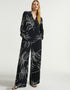 Black Latest Printed Oversize Shirt & Pant Back View