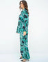 Greeny Blue Latest Heavy Designer Maxi Dress Back View