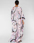 Carousel Pink Heavy Designer Digital Printed Maxi Style Dress Closure View