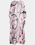 Carousel Pink Heavy Designer Digital Printed Maxi Style Dress Back View