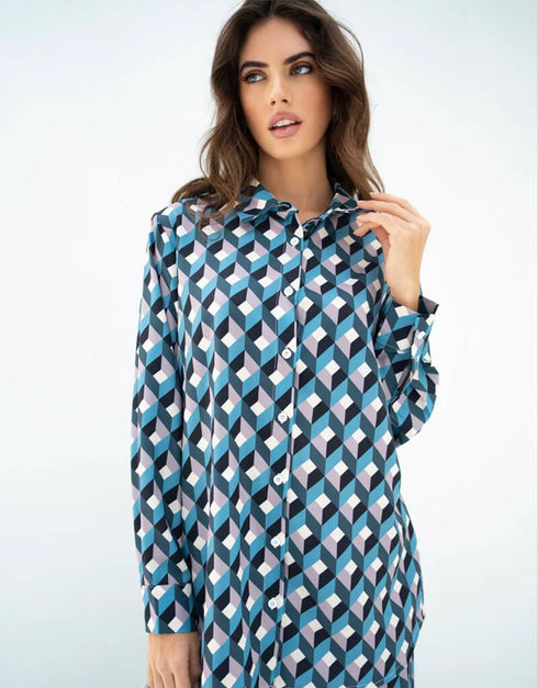 Blue Latest Heavy Designer Maxi Dress Back View