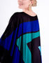 Curious Blue Heavy Designer Digital Printed Maxi Style Dress Back View