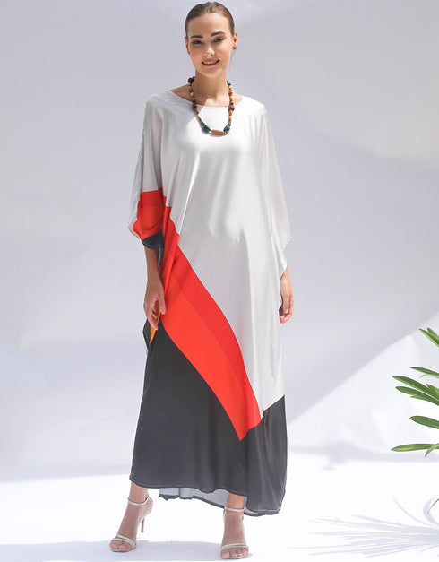 Lavender Grey Heavy Designer Digital Printed Maxi Style Dress Closure View