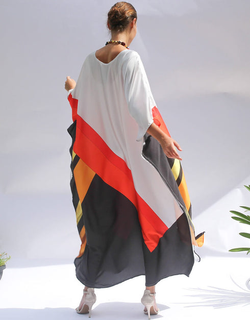 Lavender Grey Heavy Designer Digital Printed Maxi Style Dress pretty Kaftan online