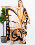 Light Orange Heavy Designer Digital Printed Maxi Style Dress Back View