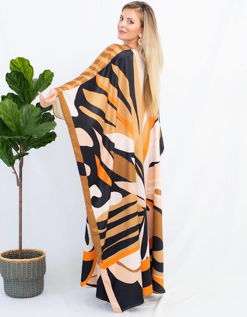 Light Orange Heavy Designer Digital Printed Maxi Style Dress Buy Beach Kaftans