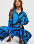 Designer Party Wear Readymade Co-Ords Set Blue Korean Bsy Pant Shirt Back View