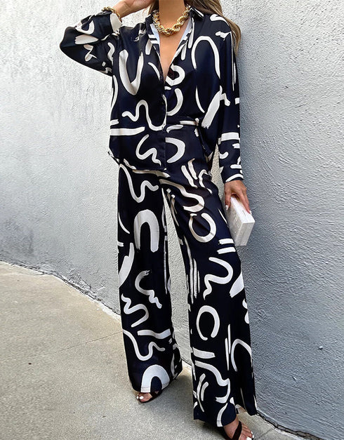 Designer Party Wear Readymade Co-Ords Set Black Korean Bsy Pant Shirt Front View