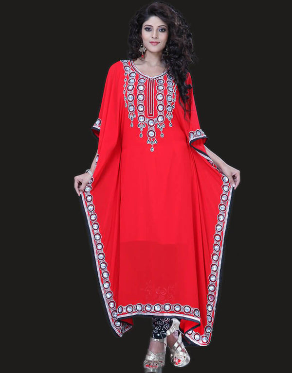 Modern Aesthetic Red Salwar Kameez Style Farasha