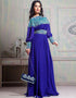 Women Tantalizing Blue Georgette Hand Stone EmbroideryFustan