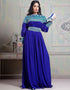 Women Tantalizing Blue Georgette Hand Stone EmbroideryFustan