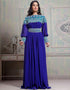 Women Tantalizing Blue Georgette Hand Stone EmbroideryFustan
