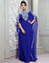 Muslimah Blue Net Hand Silver Embroidery Farasha