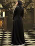 Modest Thread Work Abaya Black Dress Dubai Style Kaftan