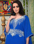 Muslimah Blue Georgette Hand Silver Embroidery Farasha