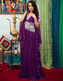Trendy Purple Color Georgette Hand Silver Embroidery Moroccan