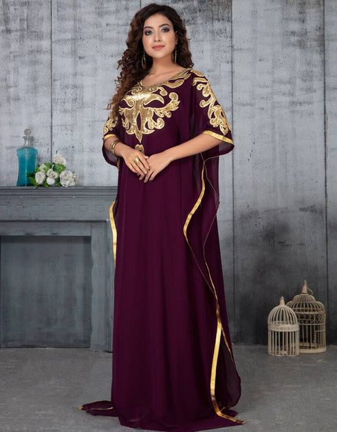 Muslim Women Free Size Purple Kaftan