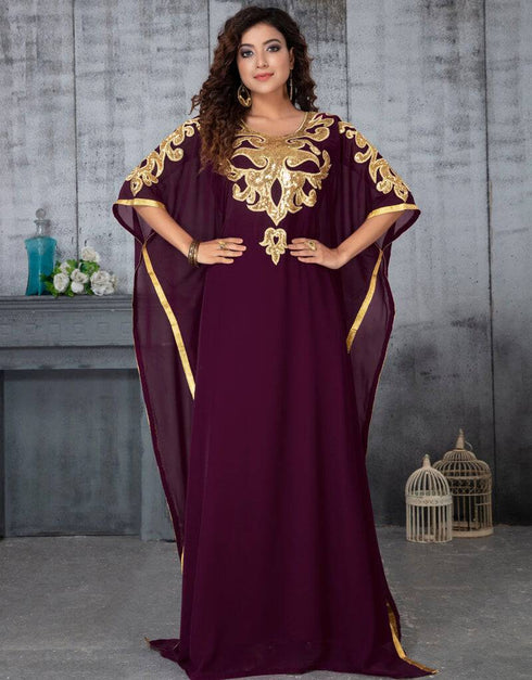 Muslim Women Free Size Purple Kaftan