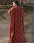 Modern Maroon Georgette Hand Golden Color Stones Embroidery Farasha