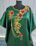 Muslimah Bottle Green Hand Golden Embroidery Farasha