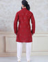 Red Kurta Sequence work on silk Chudidaar Closure View