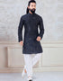 Black Kurta sequence work on silk Chudidaar