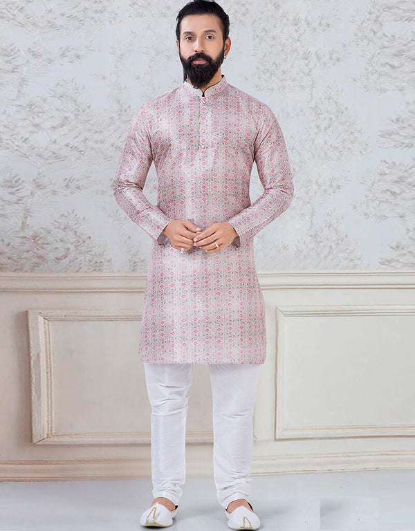 Printed Kurta sequence work on silk Chudidaar