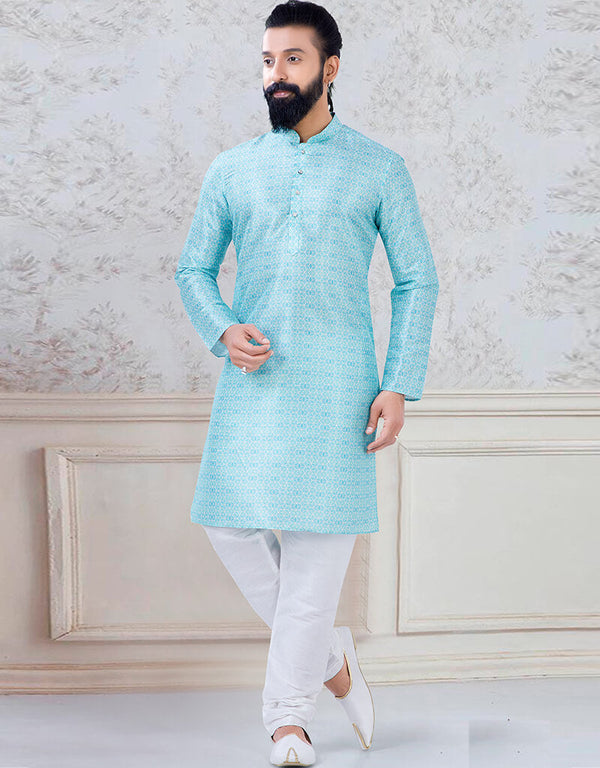 Printed Kurta sequence work on silk Chudidaar