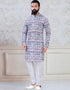 Print Kurta sequence work on silk Chudidaar