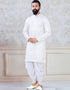Cream Kurta Jacquard Peshawari