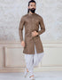 Brown Indo style kurta Linen Peshawari