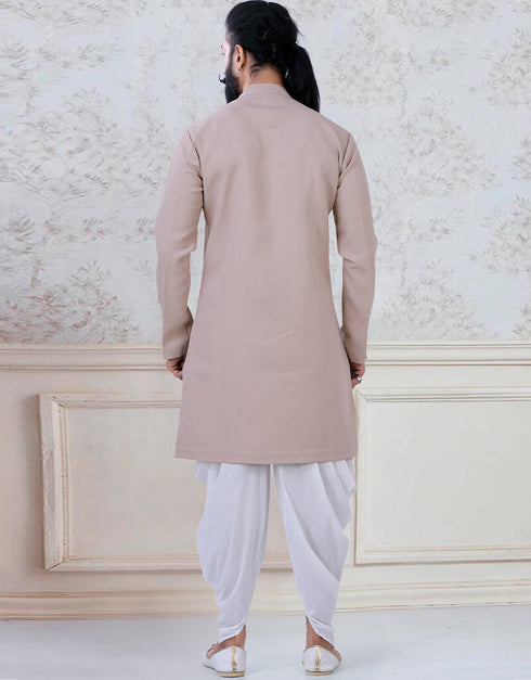 Pink Indo style kurta matee Peshawari Closure View