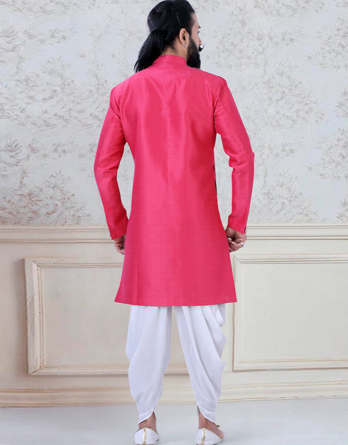 Rani Indo style kurta silk Peshawari Closure View