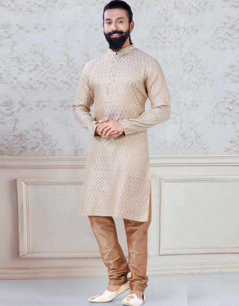 Gold Kurta Brocade Churidar main image 0