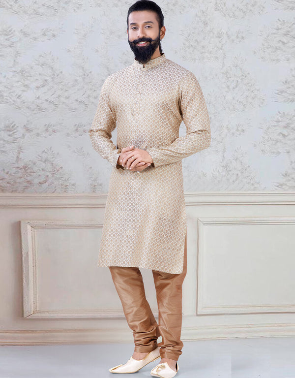Gold Kurta Brocade Peshawari