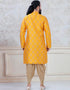 Yellow Kurta jamawar Chudidaar Closure View
