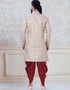 Gold Kurta Brocade Chudidaar Closure View