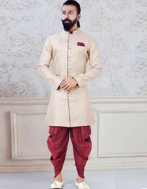 Gold Kurta Brocade Chudidaar
