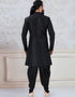 Black Kurta Silk Chudidaar Closure View