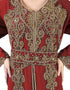 Islamic Maroon Georgette Pearl Embroidery Kaftan